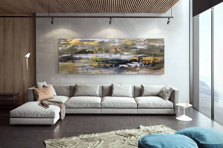 Contemporary Original White Abstract Canvas Artwork 3ZU6H
